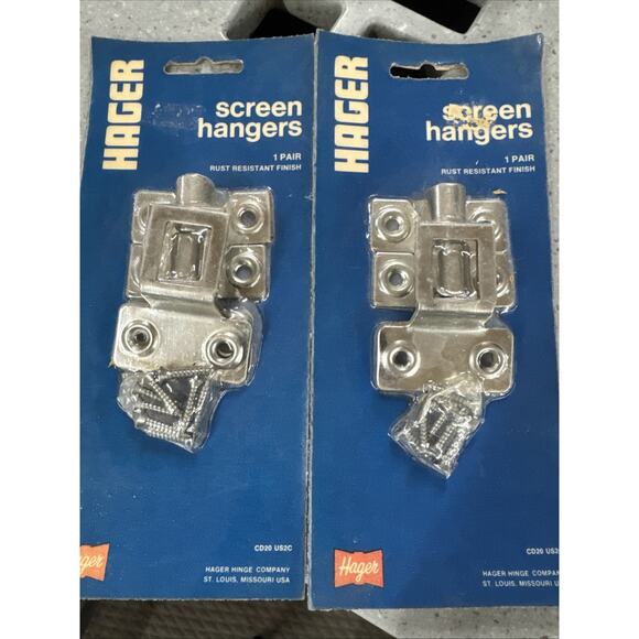 Hager Screen Hangers 2 Sets Wrought Steel Made In St. Louis MO Vintage - Picture 1 of 6